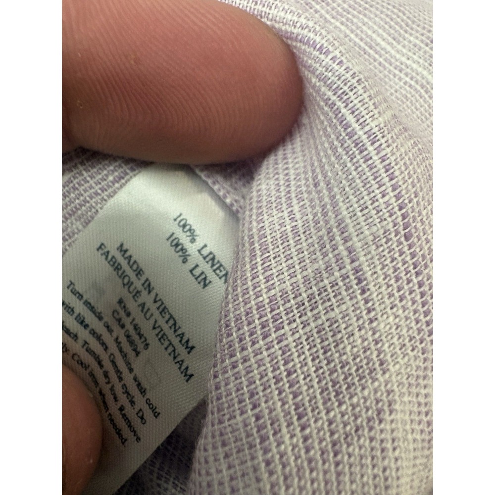 Faherty Brand Men's Medium Lavender Linen Laguna Long Sleeve Shirt - Picture 7 of 7